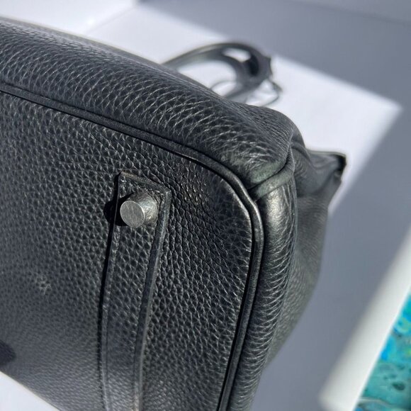 Authentic Hermes Birkin 35 Black Togo Leather Handbag With Palladium Hardware - Picture 11 of 16